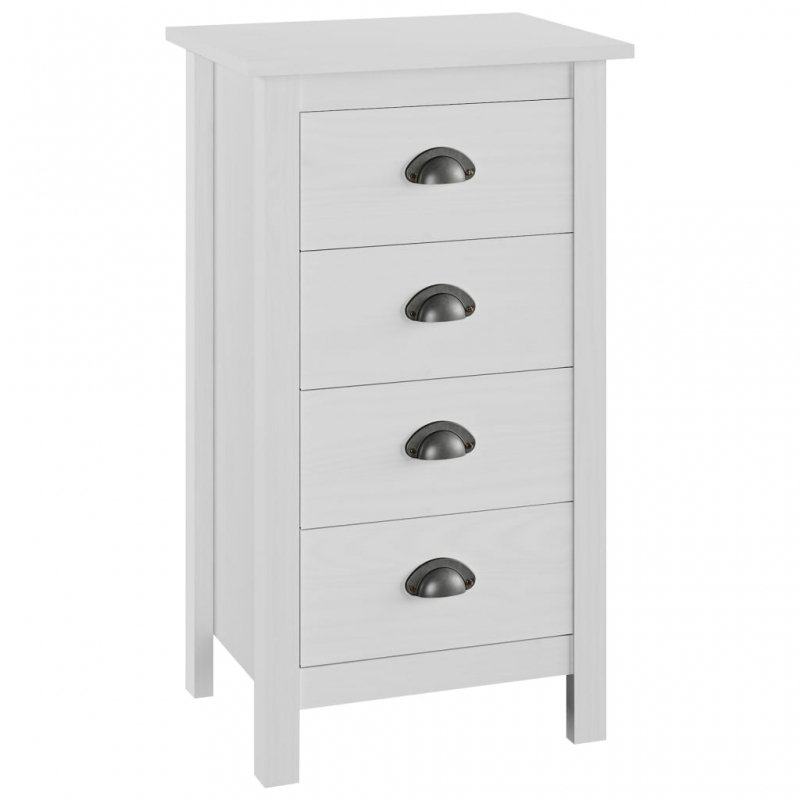 Sideboard Hill Weiß 46x35x80 cm Massivholz Kiefer