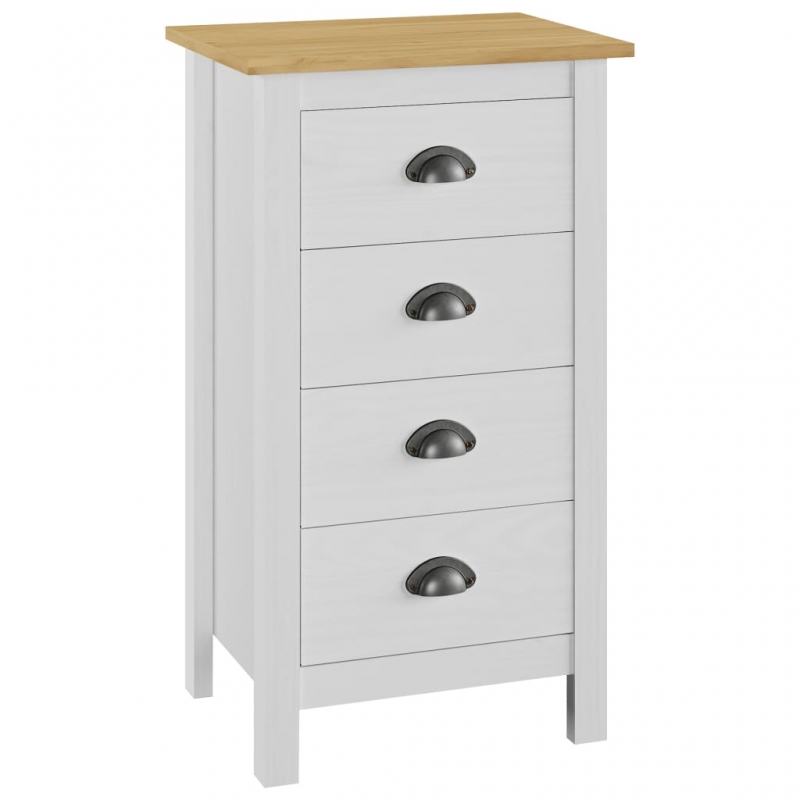 Sideboard Hill Weiß 46x35x80 cm Massivholz Kiefer