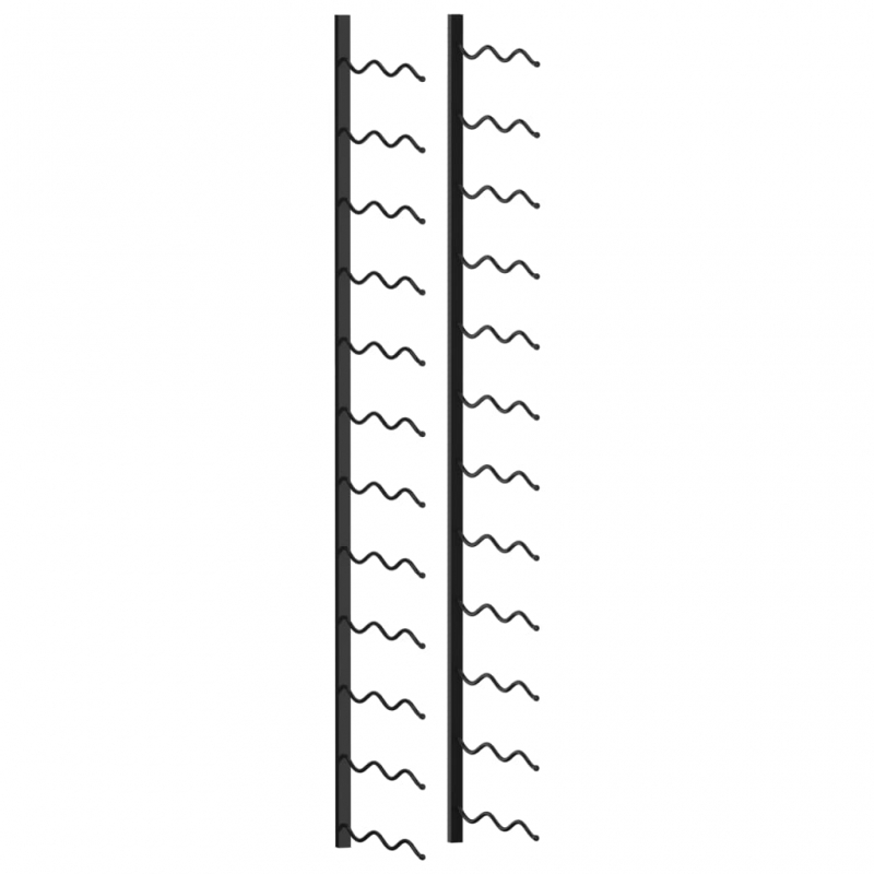 Wand-Weinregal für 24 Flaschen Schwarz Eisen