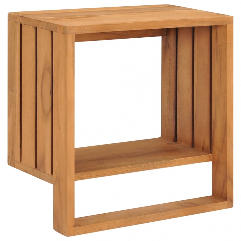 Handtuchregal zur Wandmontage 35×20×35 cm Teak Massivholz