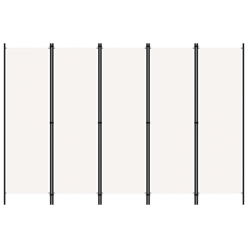 5-tlg. Raumteiler Weiß 250x180 cm