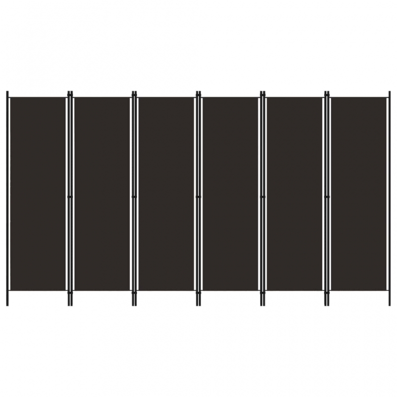 6-tlg. Raumteiler Braun 300x180 cm