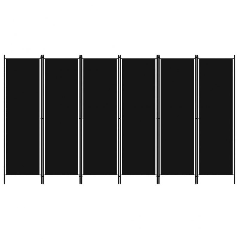 6-tlg. Raumteiler Schwarz 300x180 cm