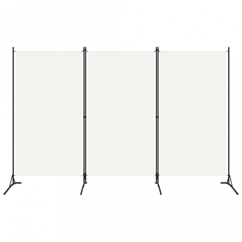 3-tlg. Raumteiler Weiß 260x180 cm Stoff