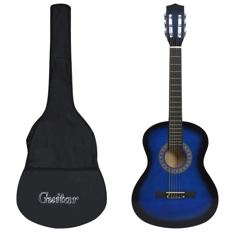 Klassikgitarre für Anfänger mit Tasche Blau 3/4 36