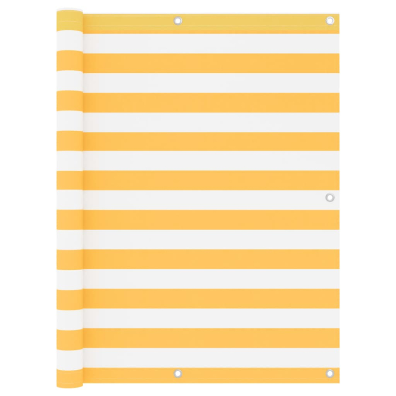 Balkon-Sichtschutz Weiß und Gelb 120x300 cm Oxford-Gewebe