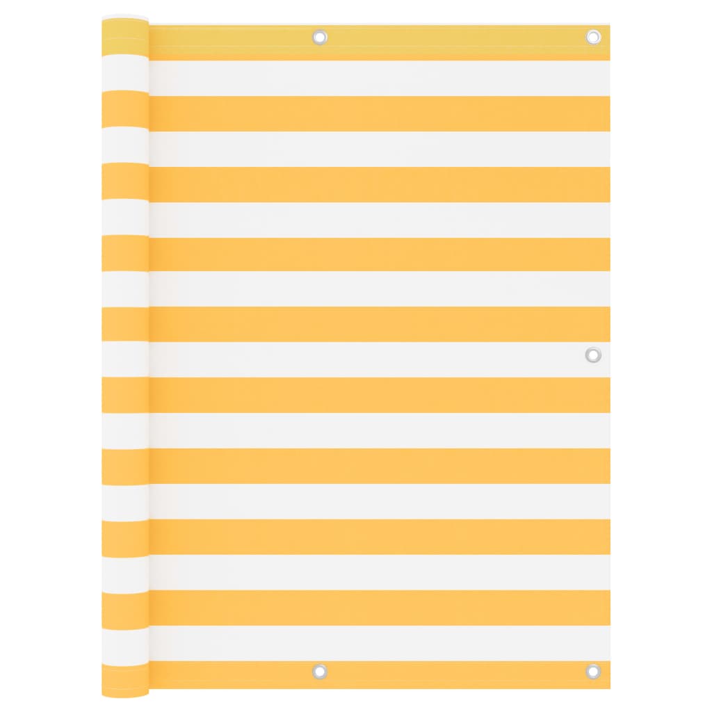 Balkon-Sichtschutz Weiß und Gelb 120x500 cm Oxford-Gewebe