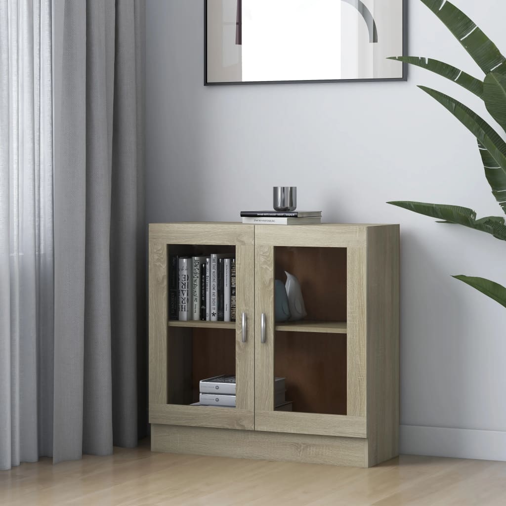 Vitrinenschrank Sonoma-Eiche 82,5x30,5x80 cm Holzwerkstoff