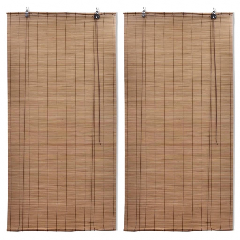 Bambusrollos 2 Stk. 80x160 cm Braun