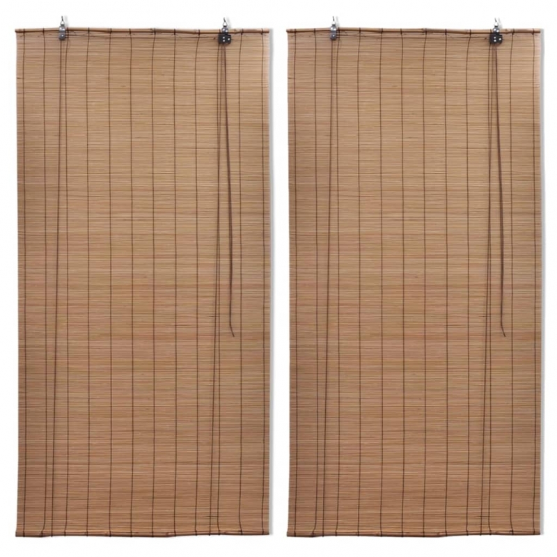 Bambusrollos 2 Stk. 100x160 cm Braun