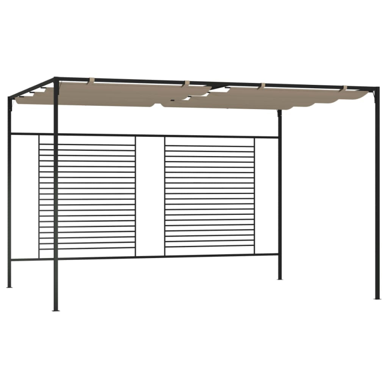 Pavillon mit Ausziehbarem Dach 3x4x2,3 m Taupe 180 g/m²