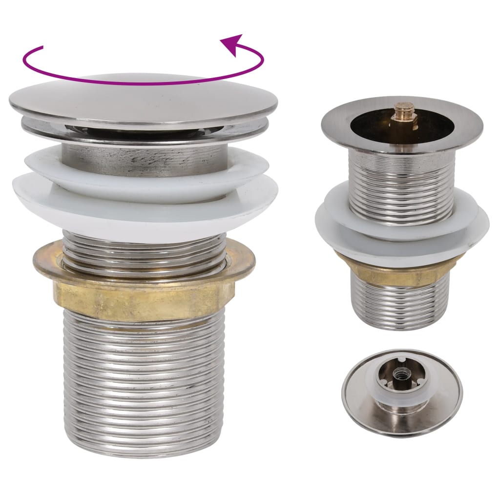 Ablaufgarnitur mit Überlauf Chrom 6,4x6,4x9,1 cm