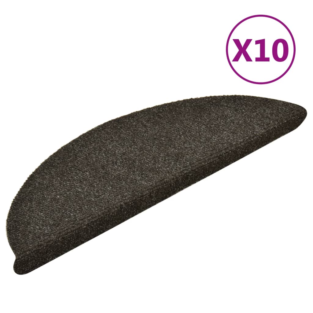 Selbstklebende Treppenmatten 10 Stk. Anthrazit 56x17x3 cm
