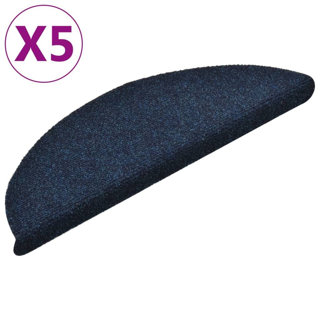 Selbstklebende Treppenmatten 5 Stk. Marineblau 56x17x3 cm