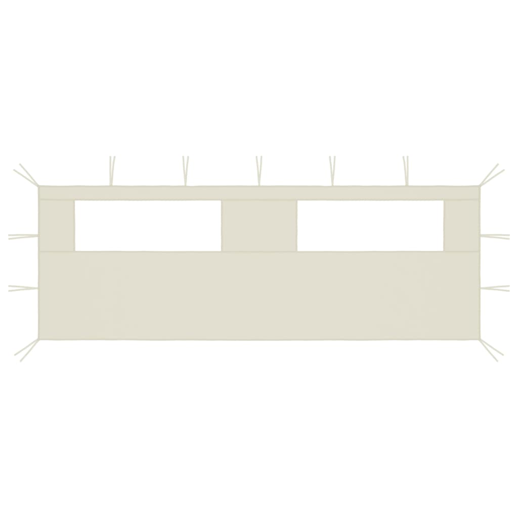 Pavillon-Seitenwand mit Fenstern 6x2 m Creme