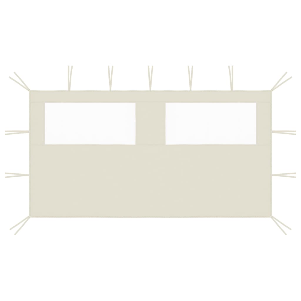 Pavillon-Seitenwand mit Fenstern 4x2 m Creme