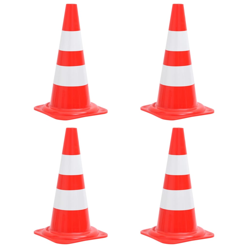 Reflektierende Leitkegel 4 Stk. Rot und Weiß 50 cm