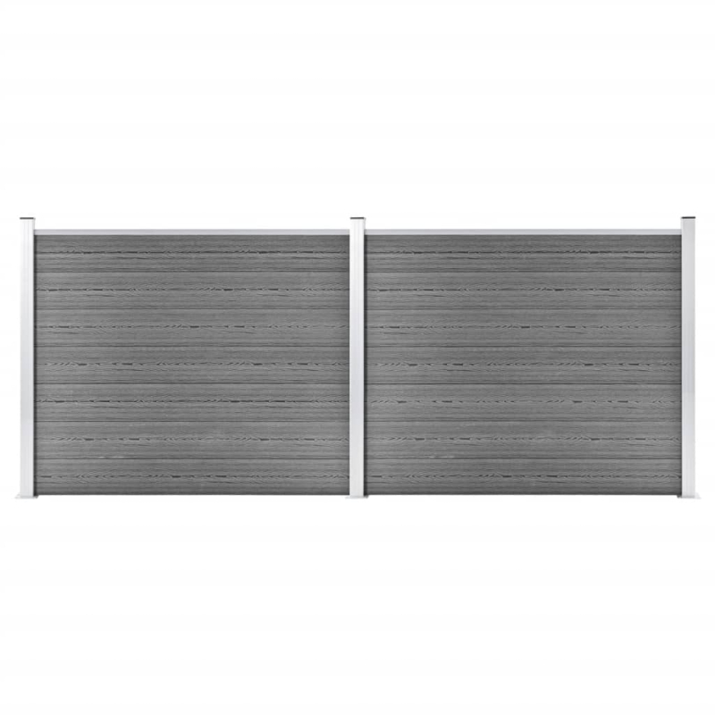 Zaunelement Set WPC 353x146 cm Grau