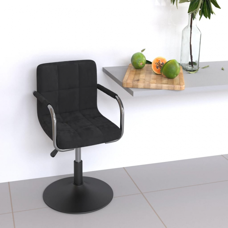 Barhocker Schwarz Samt