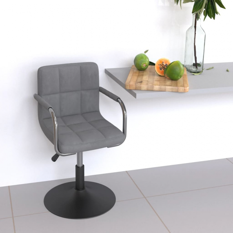 Barhocker Hellgrau Samt