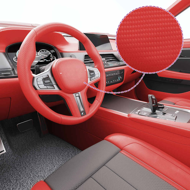 Autofolien 2 Stk. 4D Rot 100x150 cm+50x150 cm