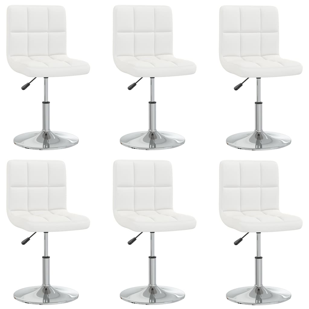 Esszimmerstühle 6 Stk. Weiß Kunstleder