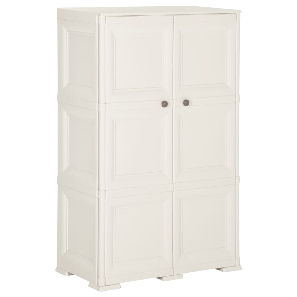 Kunststoffschrank 79x43x125 cm Holzdesign Angora-Weiß