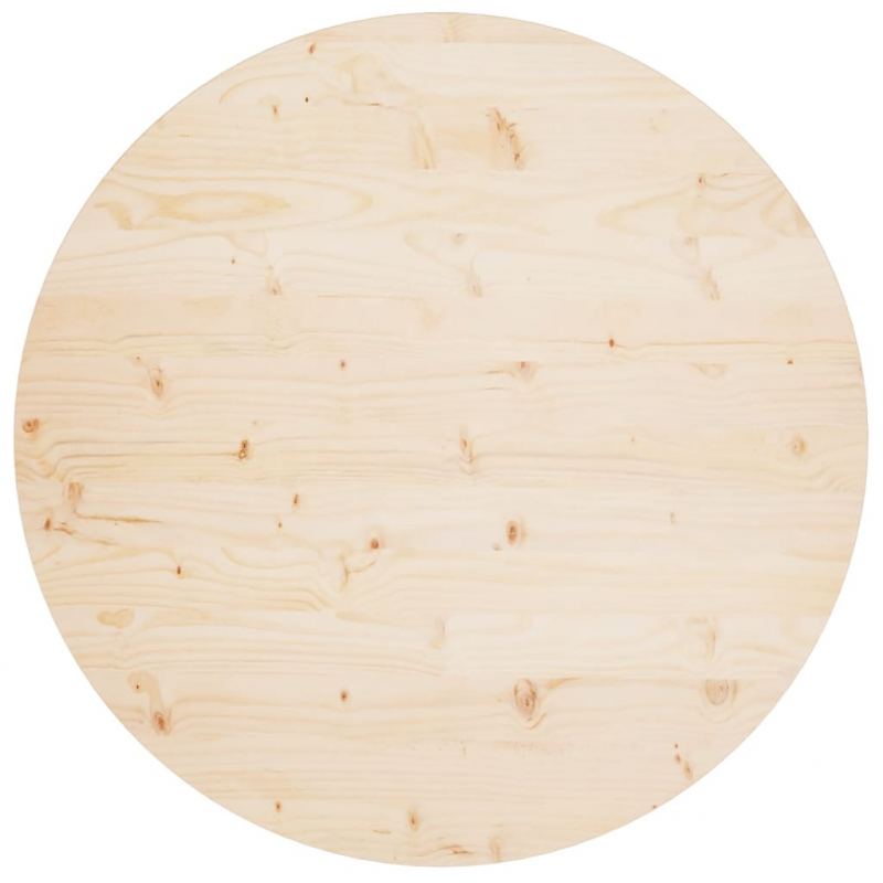 Tischplatte Ø90x2,5 cm Massivholz Kiefer