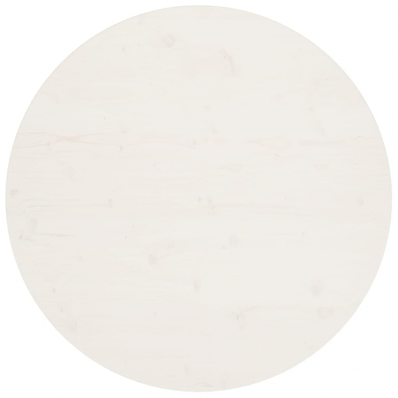 Tischplatte Weiß Ø90x2,5 cm Massivholz Kiefer