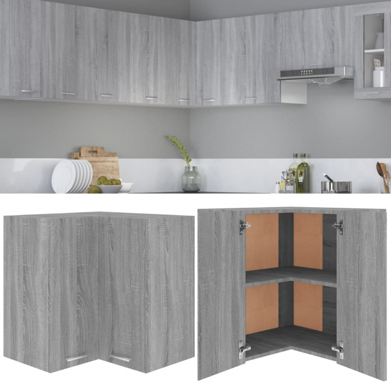Eck-Hängeschrank Lyon Grau Sonoma 57x57x60 cm Holzwerkstoff