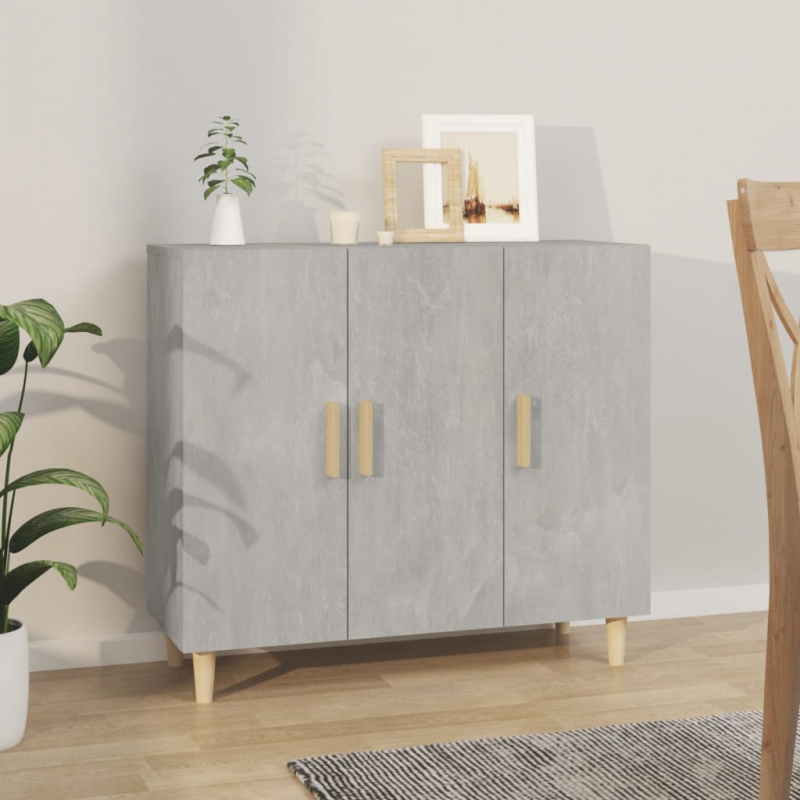 Sideboard Betongrau 90x34x80 cm Holzwerkstoff