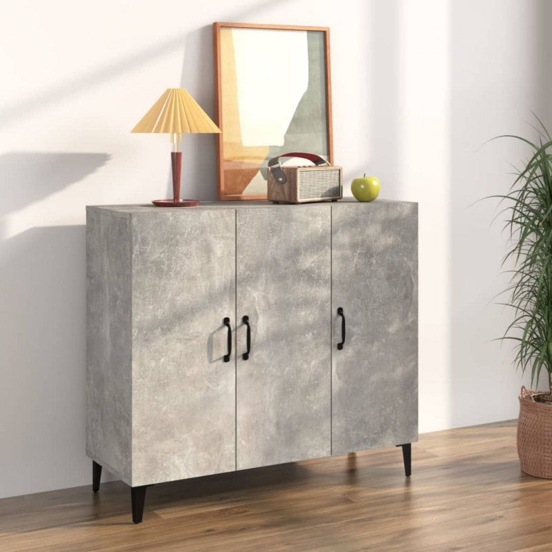 Sideboard Betongrau 90x34x80 cm Holzwerkstoff