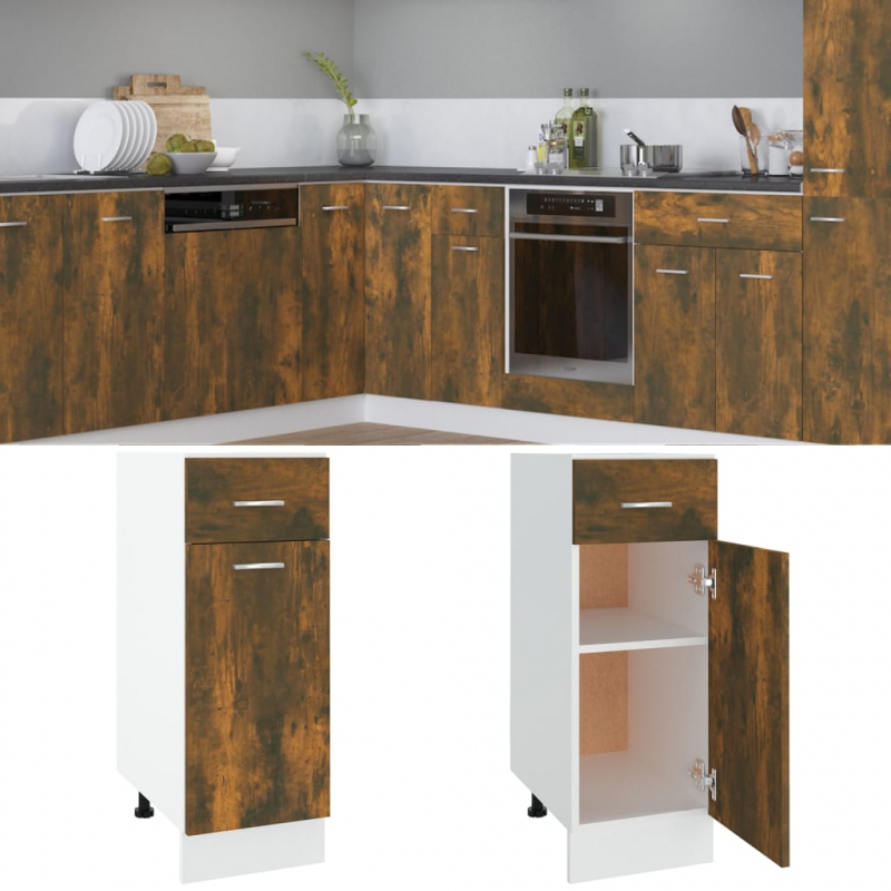 Unterschrank mit Schublade Lyon Räuchereiche 30x46x81,5 cm