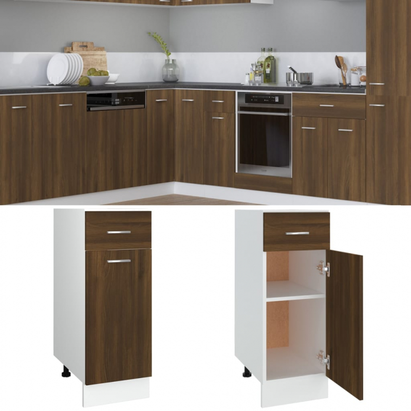 Unterschrank mit Schublade Lyon Braun Eichen-Optik 30x46x81,5 cm