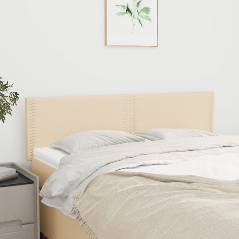 Kopfteile 2 Stk. Creme 72x5x78/88 cm Stoff