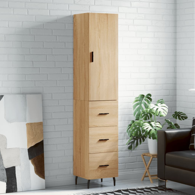 Highboard Sonoma-Eiche 34,5x34x180 cm Holzwerkstoff