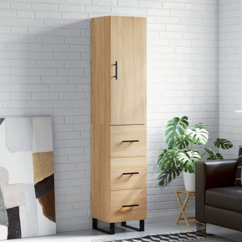 Highboard Sonoma-Eiche 34,5x34x180 cm Holzwerkstoff