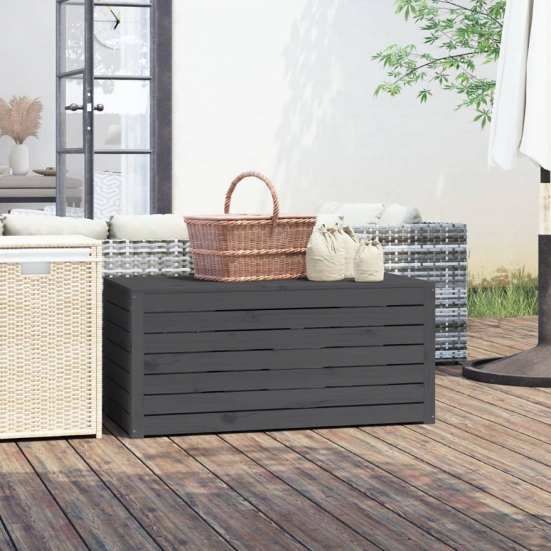 Gartenbox Grau 101x50,5x46,5 cm Massivholz Kiefer