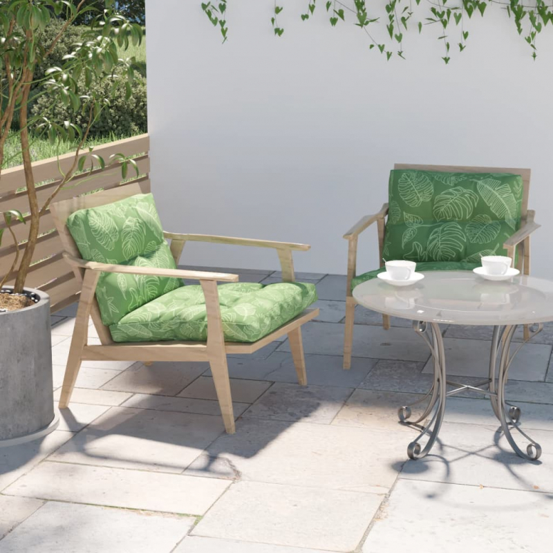 Palettenkissen 2-tlg. Blattmuster Stoff