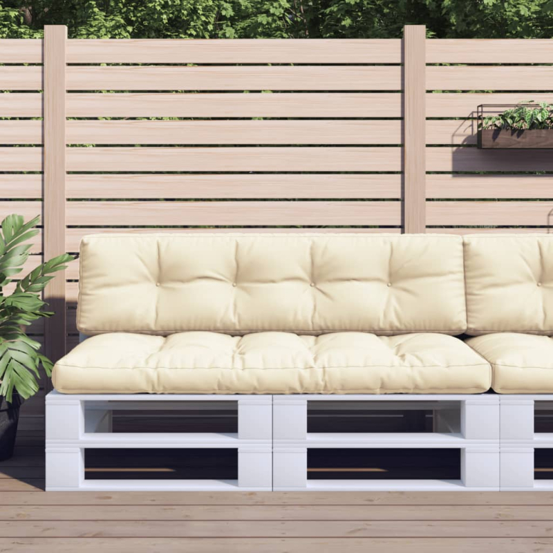 Palettenkissen 2-tlg. Creme Stoff