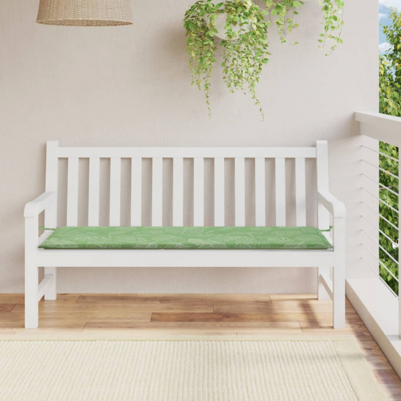 Gartenbank-Auflage Blattmuster 150x50x4 cm Oxford-Gewebe