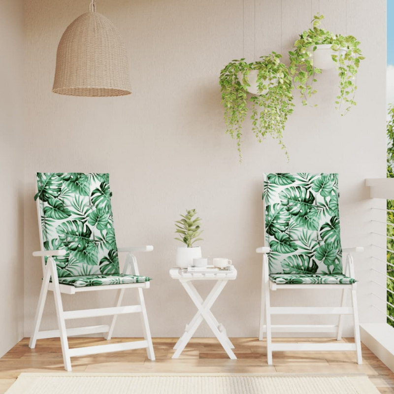 Hochlehner-Auflagen 2 Stk. Blattmuster Stoff