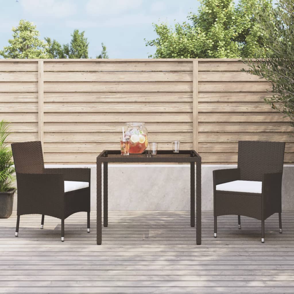 Gartenstühle mit Kissen 2 Stk. Braun Poly Rattan (nur UK/IE/FI/NO)