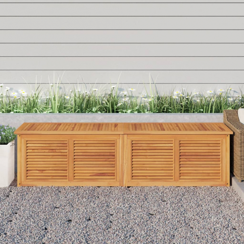 Gartenbox mit Beutel 200x50x55 cm Massivholz Teak