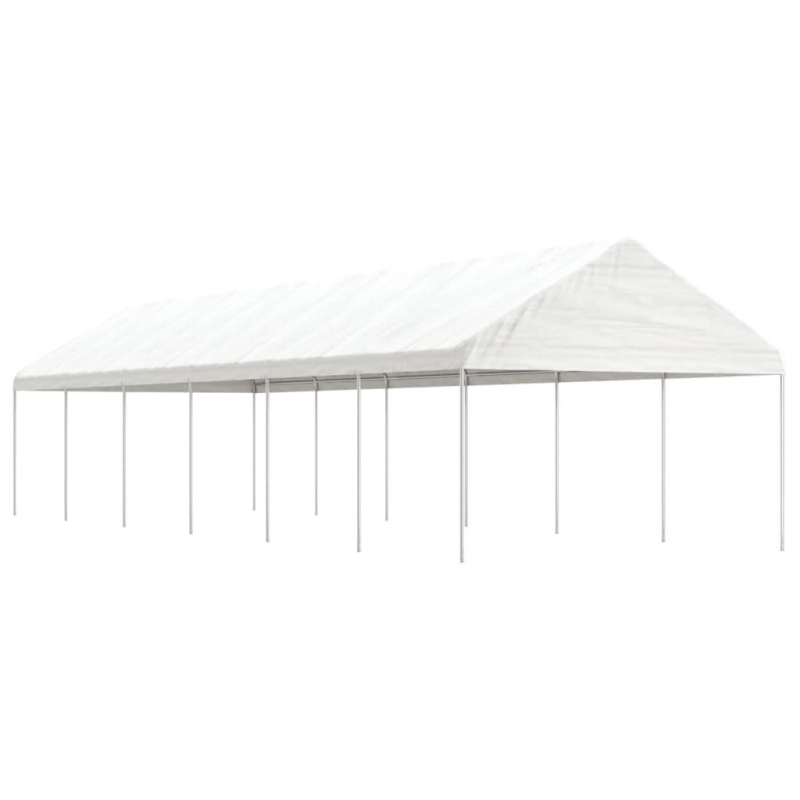 Pavillon mit Dach Weiß 13,38x4,08x3,22 m Polyethylen