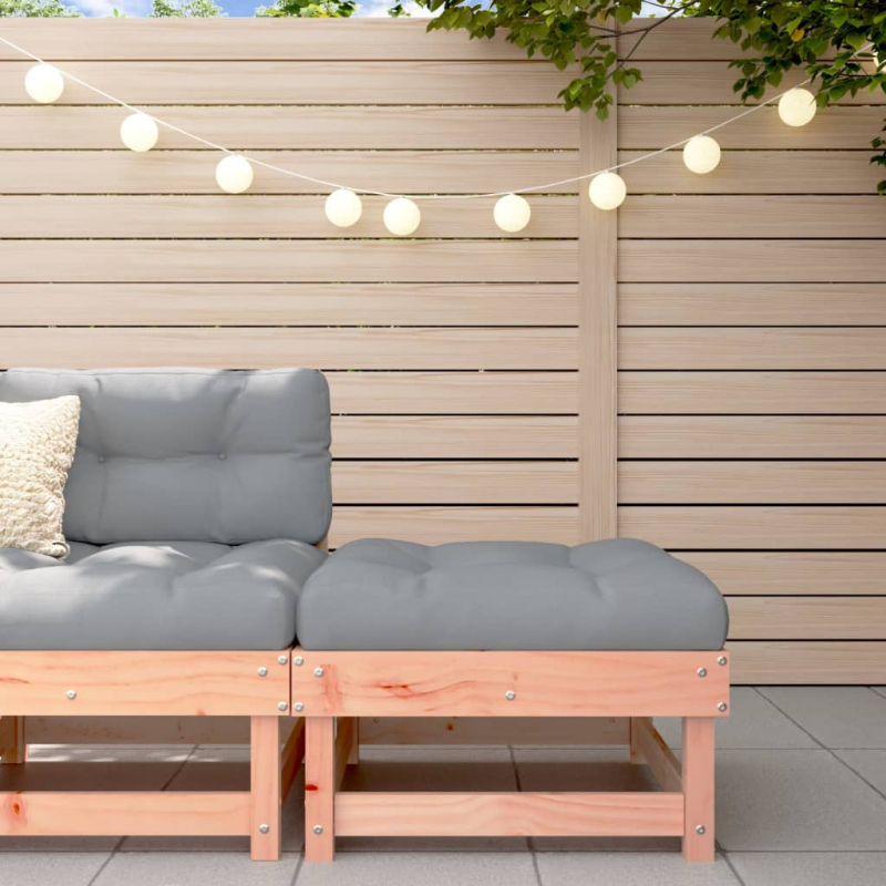 Gartenhocker mit Kissen Massivholz Douglasie