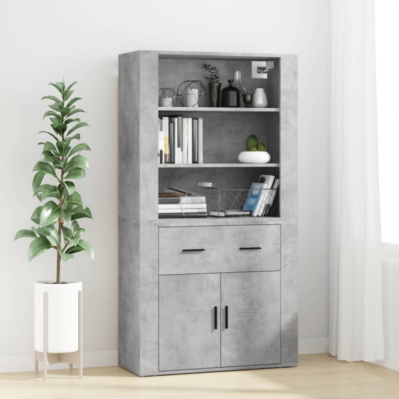 Highboard Betongrau Holzwerkstoff