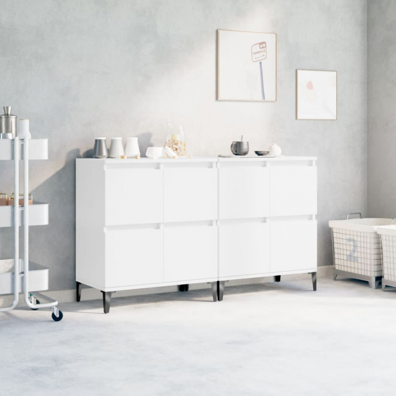 Sideboards 2 Stk. Weiß 60x35x70 cm Holzwerkstoff