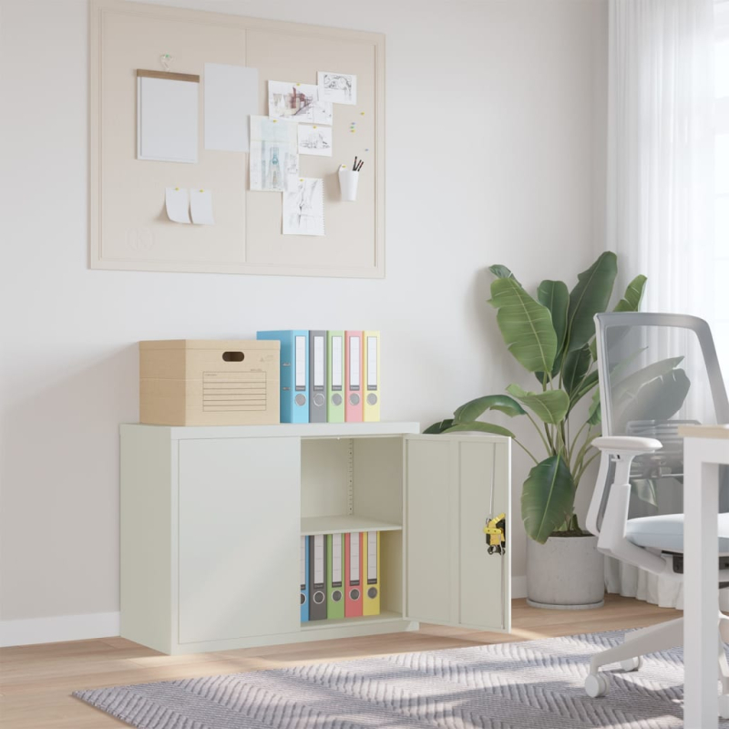 Aktenschrank Hellgrau 90x40x70 cm Stahl