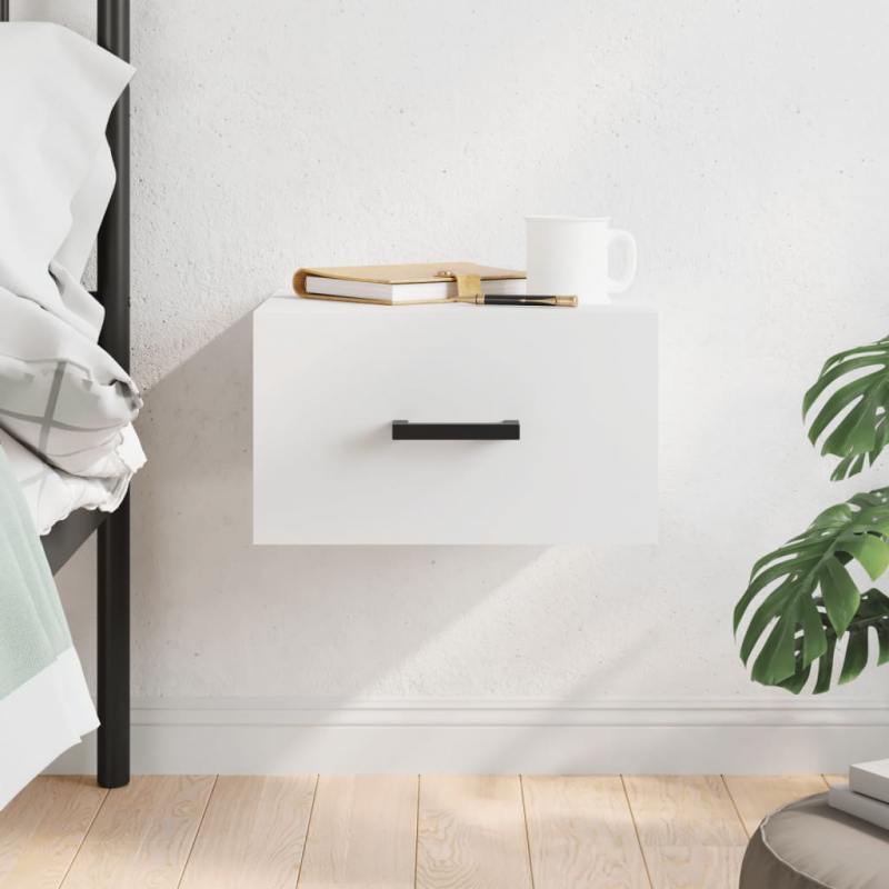 Wand-Nachttisch Weiß 35x35x20 cm